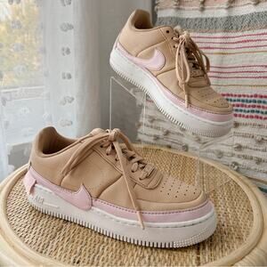 Nike Air Force 1 Jester XX Bio Beige Pink White Leather Sneakers Women’s 9.5
